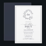 60:e födelsedag Vapenskölden Modern Navy Blue Leaf Inbjudningar<br><div class="desc">Välkommen till födelsedagsfirandet! Men oroa dig inte, det är inte dags att sakta ner ännu. Skicka ut den här elegantens 60:e födelsedagsinbjudan till Modern Navy Blue Leafy Vapensköld och låt alla veta att du är redo till party i stil. Dessa inbjudningar har en hand plockade-lövning som helt omger milstolpen, personlig...</div>