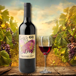 60:e födelsedag Vintage Anpassade Vin-etikett Vinflaska Etikett