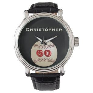 60:e födelsedag Wrist Watch, Personlig, Baseball Armbandsur