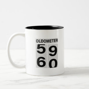 60:e födelsedagars OLDOMETER Två-Tonad Mugg