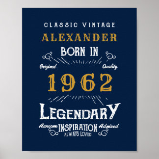 60:e födelsedagen 1962 Lägg till Namn Legendary Bl Poster