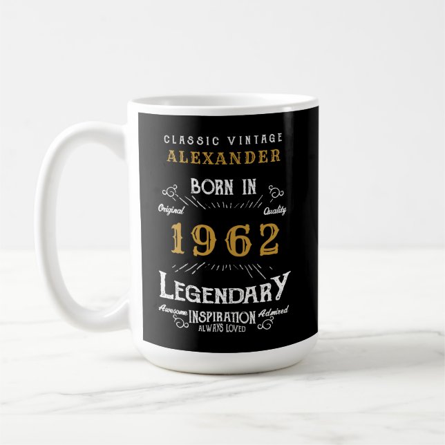 60:e födelsedagen 1962 Namn Legendary Black Guld L Kaffemugg (Vänster)