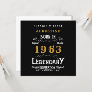 60:e födelsedagen 1963 års Retro Black Guld-hälsni Kort