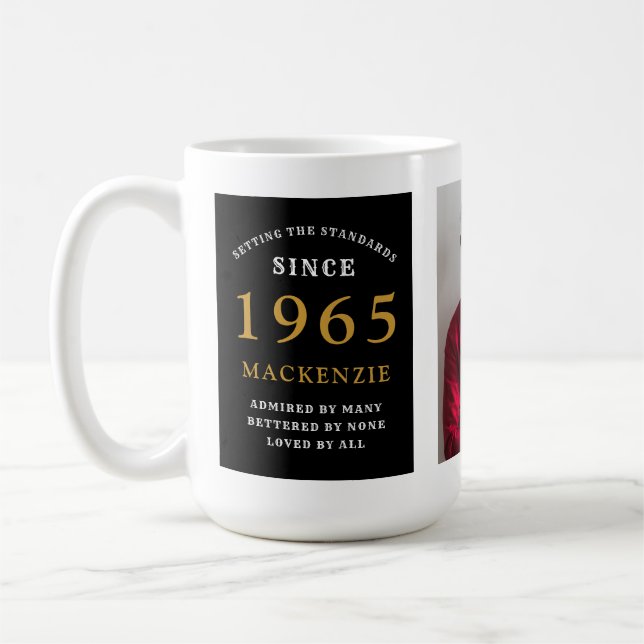60:e födelsedagen 1965, svart Guld Lägg till fotos Kaffemugg (Vänster)
