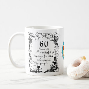 60:e födelsedagen 60 år gammal Vintage Vin anpas Kaffemugg