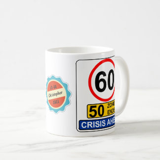 60:e födelsedagen 60 år gammalt snålt krisvägtecke kaffemugg