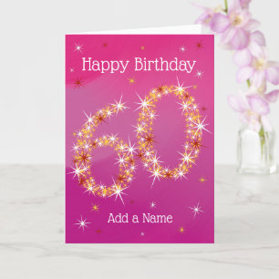 60:e födelsedagen - 60:e årsåldern i stjärnnummer  kort