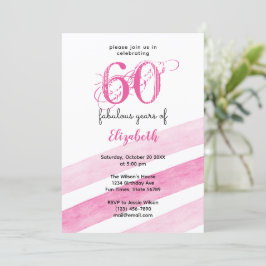 60:e födelsedagen 60 fantastiska år ROSA Inbjudningar