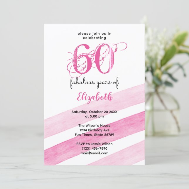 60:e födelsedagen 60 fantastiska år ROSA Inbjudningar (Stående Fram)