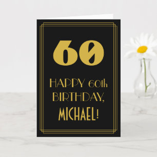 60:e födelsedagen - Art Deco Inspired Titta "60" o Kort