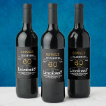 60:e födelsedagen Black Guld Legendary Funny Vinflaska Etikett<br><div class="desc">En elegant i personlig 60-årsdagen för vin flaska som är lätt att anpassa för den speciella födelsedagsfesten tillfälle.</div>