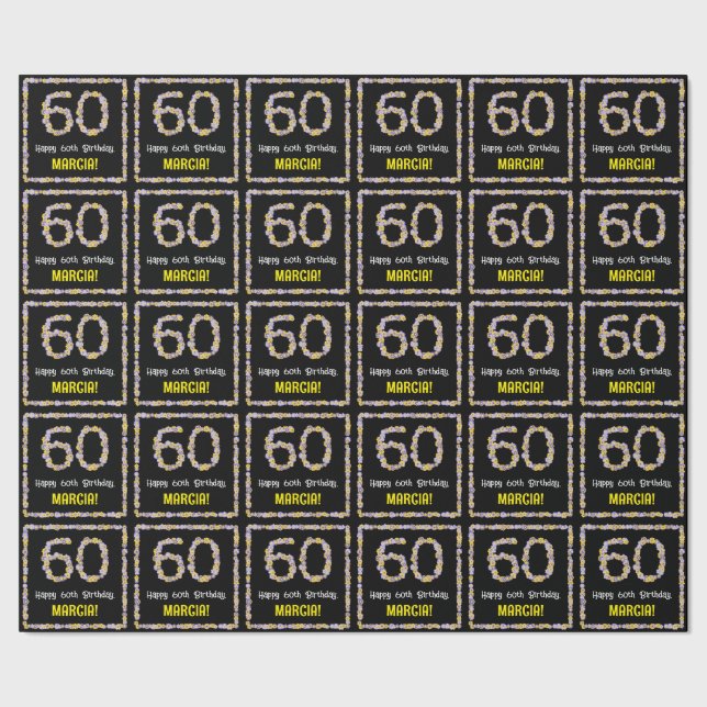 60:e födelsedagen: Blommigt Flowers Number, eget n Presentpapper (Seam)