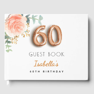 60:e födelsedagen blommigt ro guld eucalyptus namn gästböcker