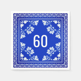 60:e födelsedagen Blue Bandana Pappersservett