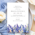 60:e födelsedagen Blue Larkspur Juldagen Flower Inbjudningar<br><div class="desc">Skapa ett vackert sommarfödelsedagstema för firande i juli kring juli månads fågelblomma - blå Larkspur. Larkspur kallas också Delphinium.</div>