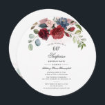 60:e födelsedagen Burgundy Watercolor Eucalyptus P Inbjudningar<br><div class="desc">Burgundy Grey 60:e födelsedagsinbjudan till Modern Party kan du enkelt anpassa med dina party-detaljer genom att klicka på knappen "Personalize" (Anpassa). Modern blomma och grön bukett är självklar och skriker modern typografi. Perfekt för en inbjudan till en överraskningsfest för en milstolpe i firande</div>