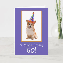 60:e födelsedagen Corgi Firande Kort