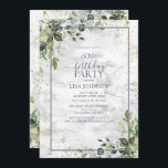 60:e födelsedagen Dusty Blue Eucalyptus Greenery Inbjudningar<br><div class="desc">Fira din 60-årsdag i stil med denna vackra 60-dagars Dusty Blue Eucalyptus Greenery-inbjudan! Med elegant, dammig blå botaniska grey inslag, marmor vattenfärg struktur bakgrund, är det här inbjudan att blunda för dina gäster. Dessutom kan du anpassa detaljerna i party med hjälp av modern handskriven kalligrafi på kortets framsida. Kortets baksida...</div>