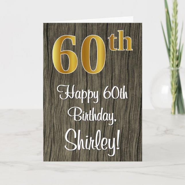 60:e födelsedagen: Elegant Faux Guld look #, Faux  Kort (Framsida)