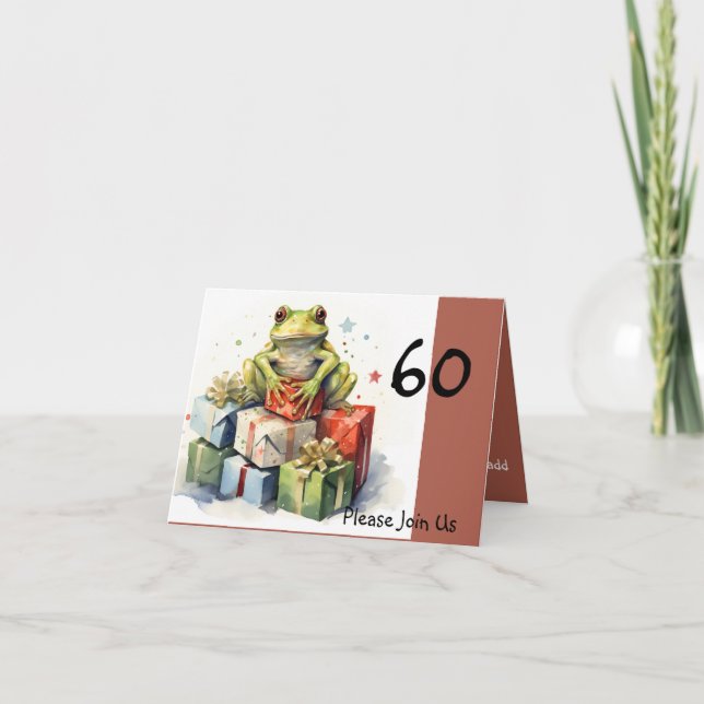 60:e födelsedagen för groda Helgdag Inbjudan (Framsida)