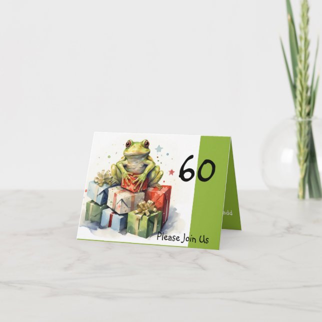 60:e födelsedagen för groda Helgdag Inbjudan (Framsida)