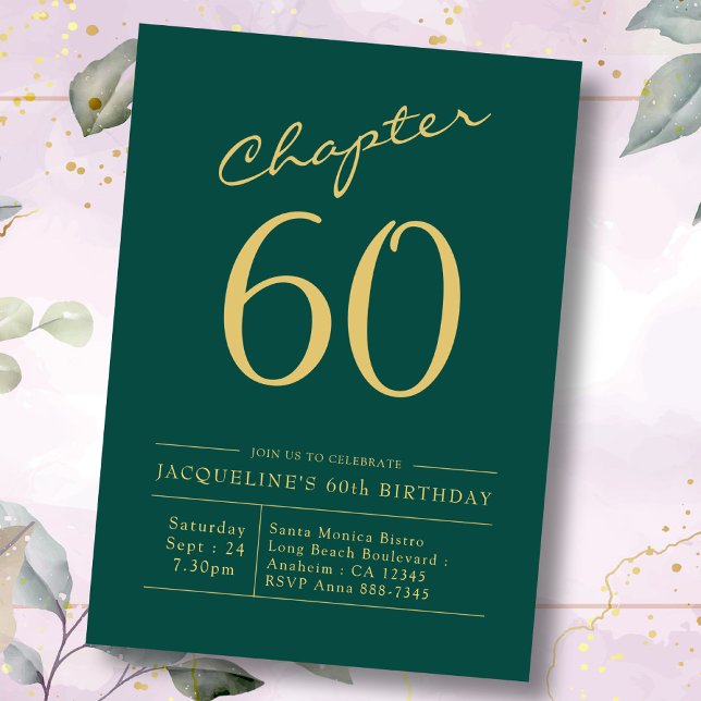 60:e födelsedagen Grönt Guld Kapitel 60 Inbjudningar (Skapare uppladdad)