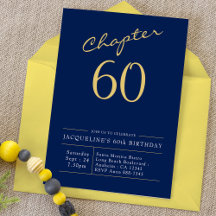 60:e födelsedagen Guld Modern Script Blue