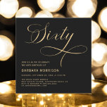 60:e födelsedagen i elegant, 60:e svarta Guld Inbjudningar<br><div class="desc">Fira ett ödesdigert tillfälle med ära och stil. Den här Eleganten med 60-dagarsinbjudan till svart Guld har ett förfinat svart- och guld-färg-schema, förbättrat med vackra skript. Perfekt för att hedra minnet av 60 års liv, denna inbjudan är sofistikerad och elegant, skapar den som det idealiska valet för en milstolpe på...</div>