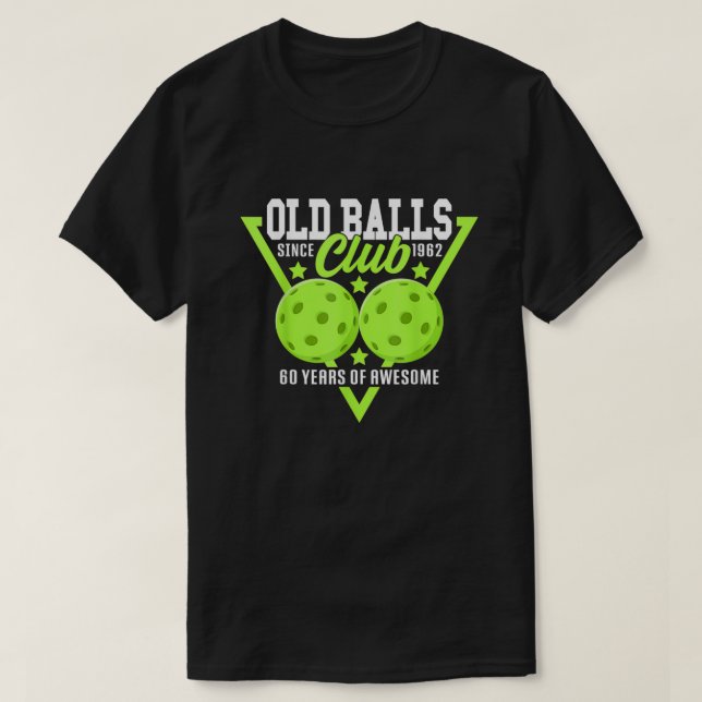 60:e födelsedagen I Gamla Bollar Klubb I Picklebal T Shirt (Design framsida)