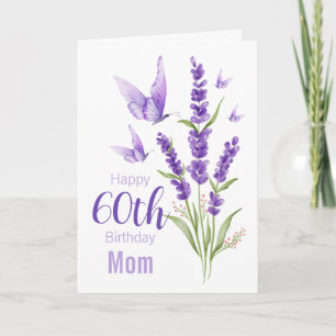 60:e födelsedagen Mamma Lavender-skenade fjäril Kort