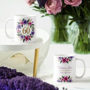 60:e födelsedagen Mugg - Blommigt Utandning med Gu