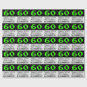 60:e födelsedagen - Nerdy/Geeky Stil "60" och Namn Presentpapper