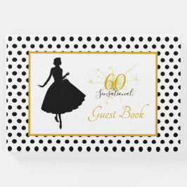 60:e födelsedagen och SENSATIONAL Polka Dot Modern Gästböcker