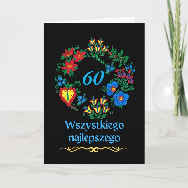 60:e födelsedagen på polska Wszystkiego najlepszeg Kort (Framsida)