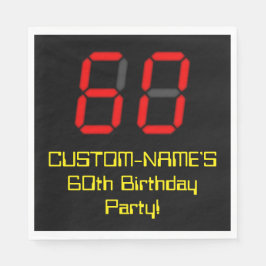 60:e födelsedagen: Red Digital Clock Stil "60" + N Pappersservett