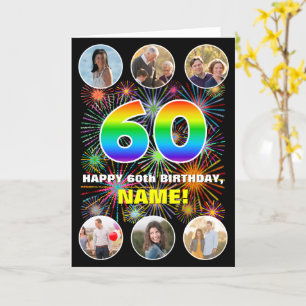 60:e födelsedagen: Roligtens regnbågsnr, eget namn Kort