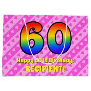 60:e födelsedagen: Rosa Rand & Hearts, regnbåge nr