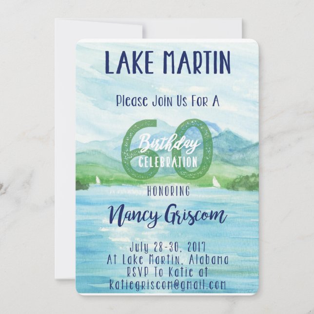 60:e födelsedagen Sjö Helg Kort (Framsida)