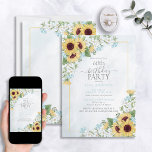 60:e födelsedagen - skript med Rustic Dusty Blue S Inbjudningar<br><div class="desc">Fira din 60-årsdag i stil med denna vackra 60:e födelsedagsinbjudan till Rustic Dusty Blue Sunblomma-skript! Med elegant, dammig blått och solrosblå inslag och en mjuk gult ram, är det säkert att den här inbjudan kommer att blända dina gäster. Dessutom kan du anpassa detaljerna i party med hjälp av modern handskriven...</div>