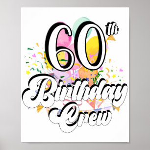 60:e födelsedagsbesättningen 60 Party Poster