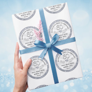 60:e födelsedagsdagen Papper rullning, eller ANY T Presentpapper