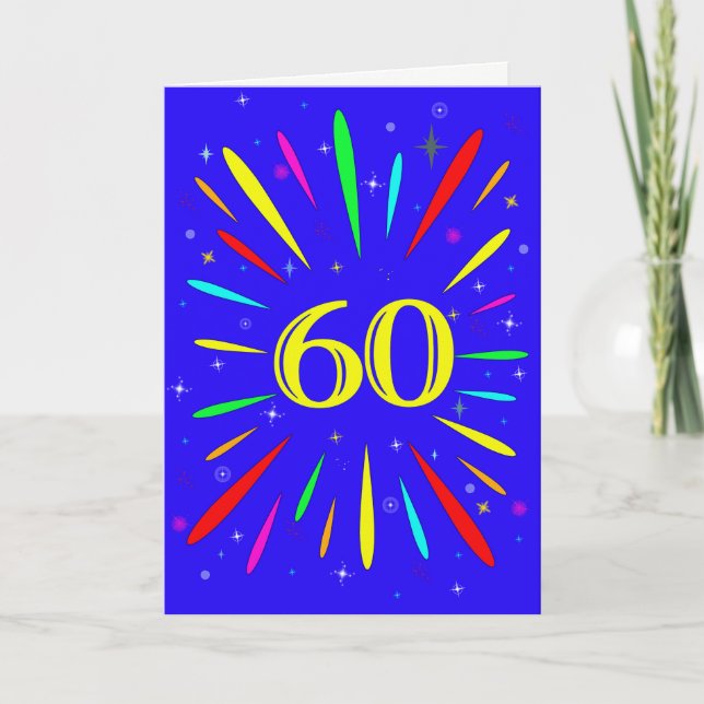 60:e födelsedagsexplosionskort kort (Framsida)