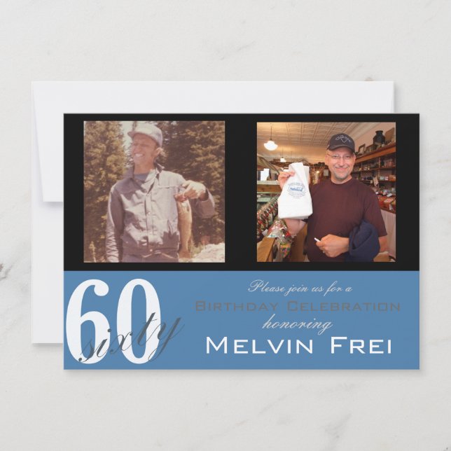 60:e Födelsedagsfest inbjudan (Framsida)