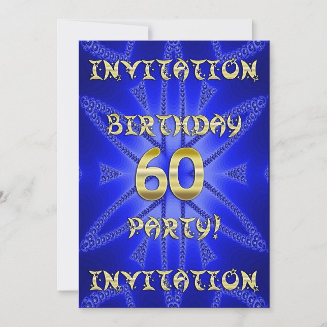 60:e Födelsedagsfest inbjudan (Framsida)