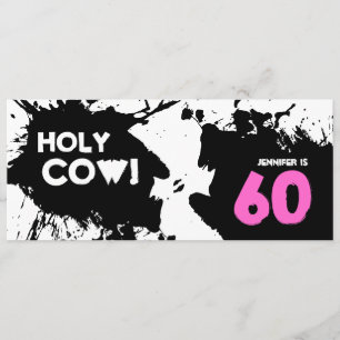 60:e Födelsedagsfest inbjudan - Heliga Cow!