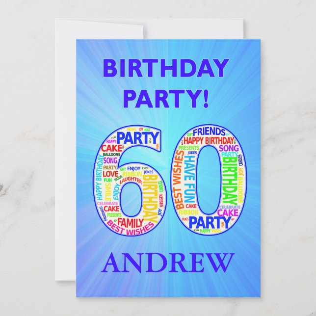 60:e Födelsedagsfest inbjudan Lägg till Namn (Framsida)