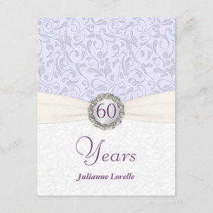 60:e Födelsedagsfest inbjudan Lavender Damask