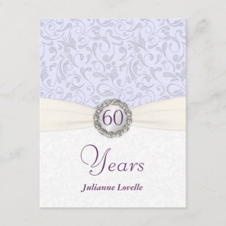 60:e Födelsedagsfest inbjudan Lavender Damask