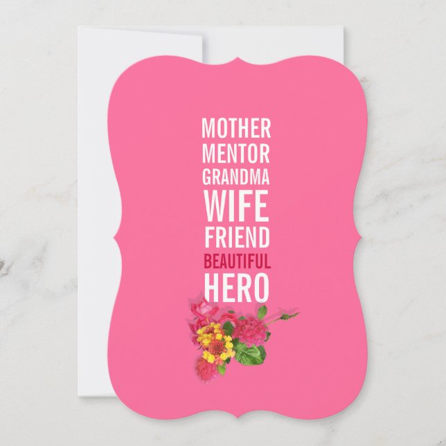 60:e Födelsedagsfest inbjudan - Mamma är ett Hero (Framsida)