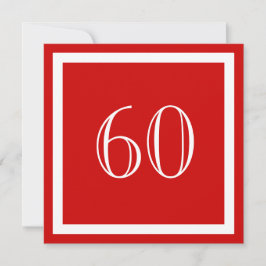 60:e Födelsedagsfest inbjudan - Röd